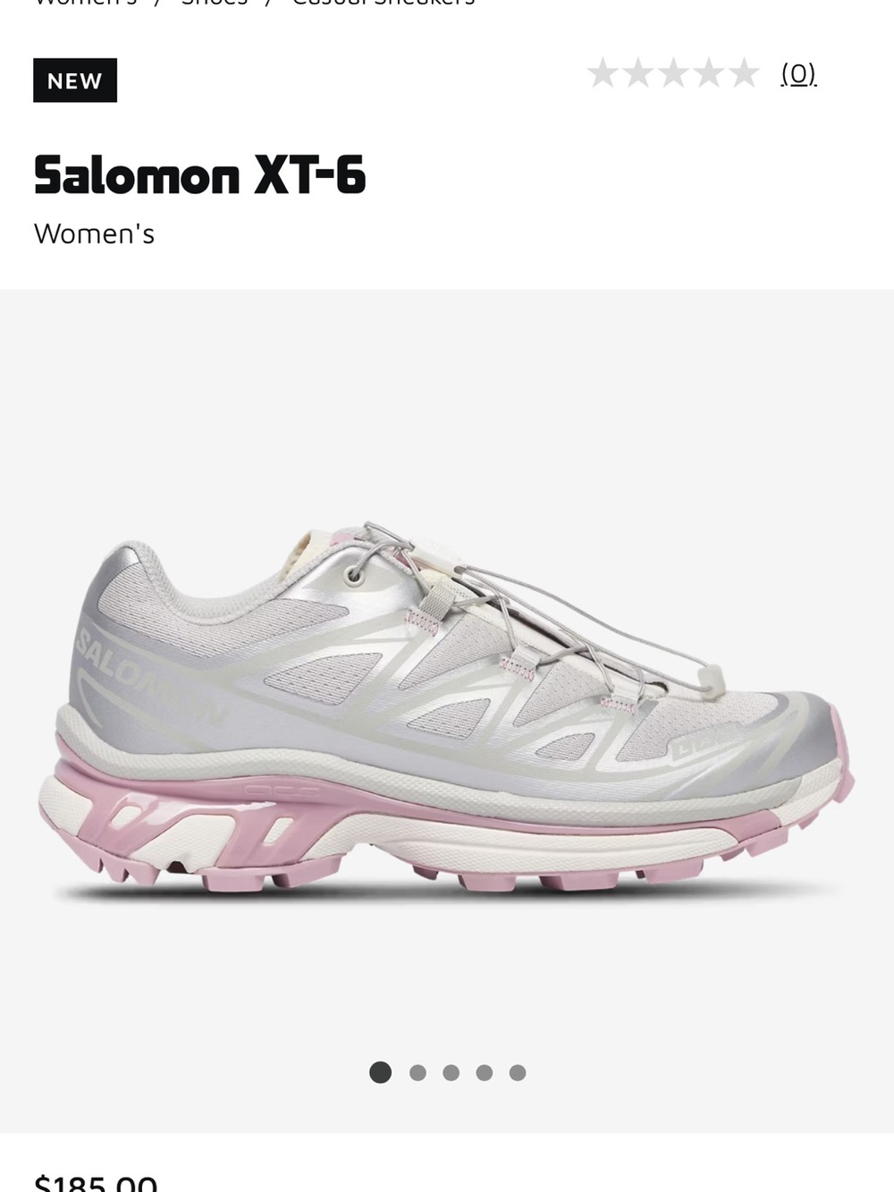 Salomon Women's Light Gray, Silver and Pink Xt6